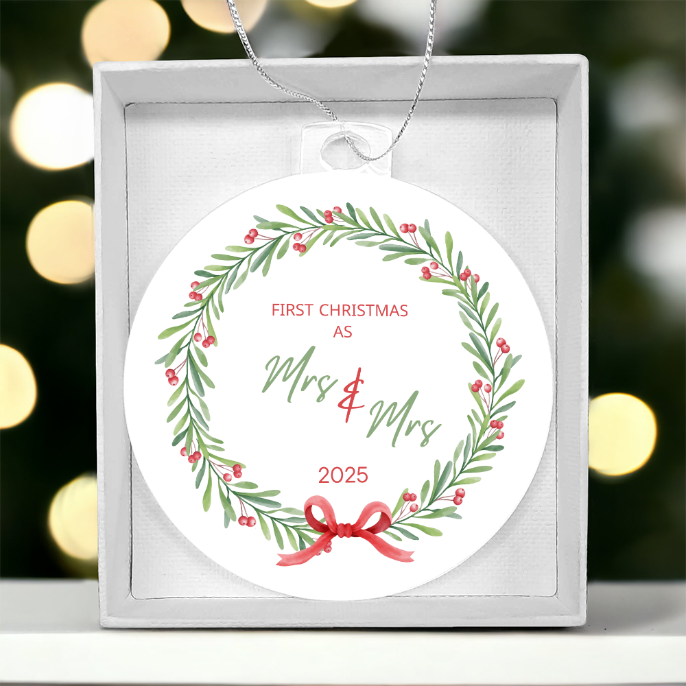 First Christmas Married (Mrs & Mrs)- Wreath Ornament