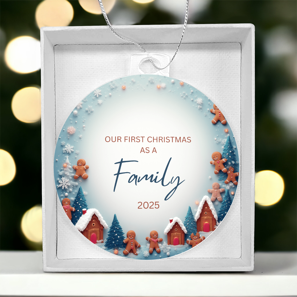 First Christmas as a family - gingerbread Ornament