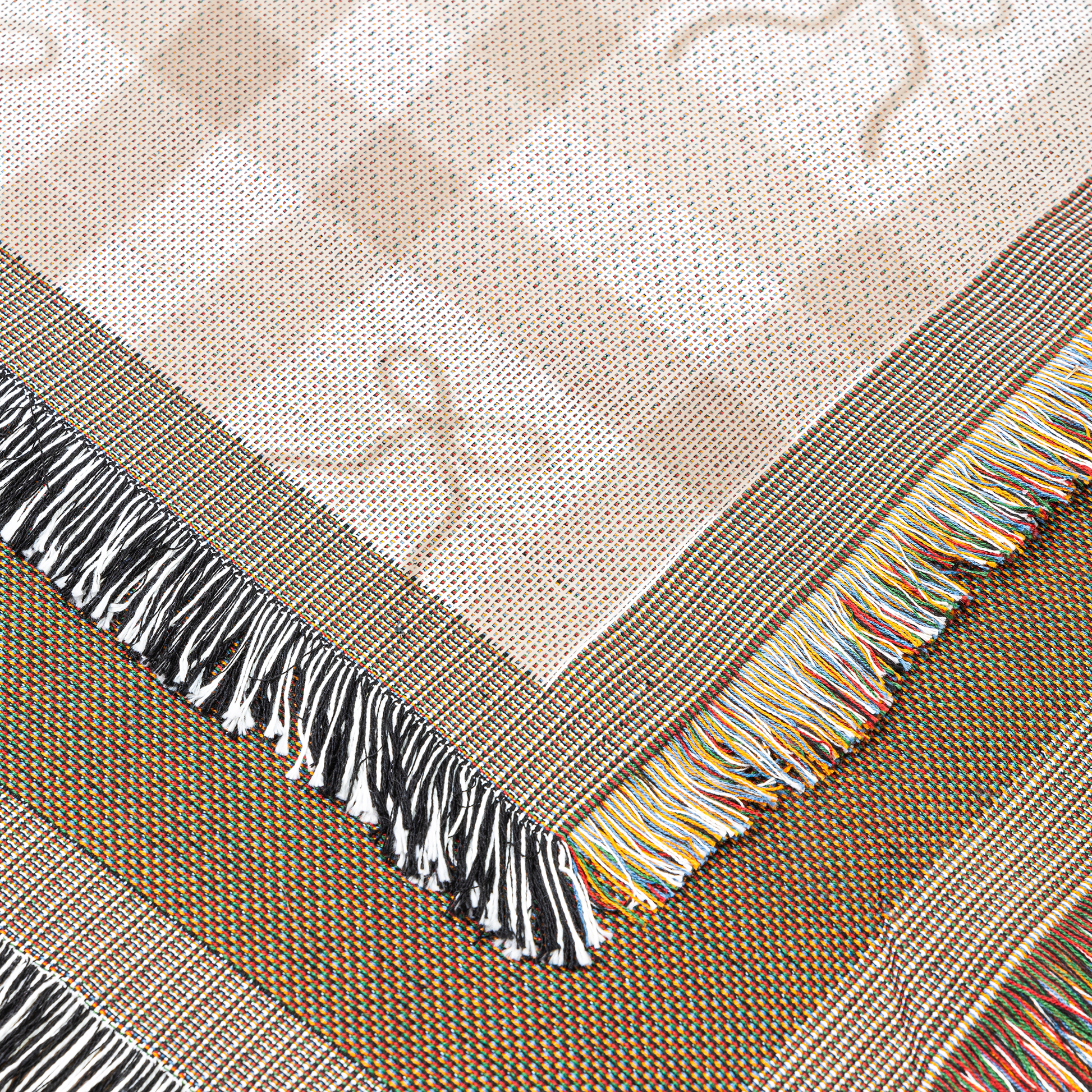 Dainty Bows Neutral Woven Throw Blanket, Close up view