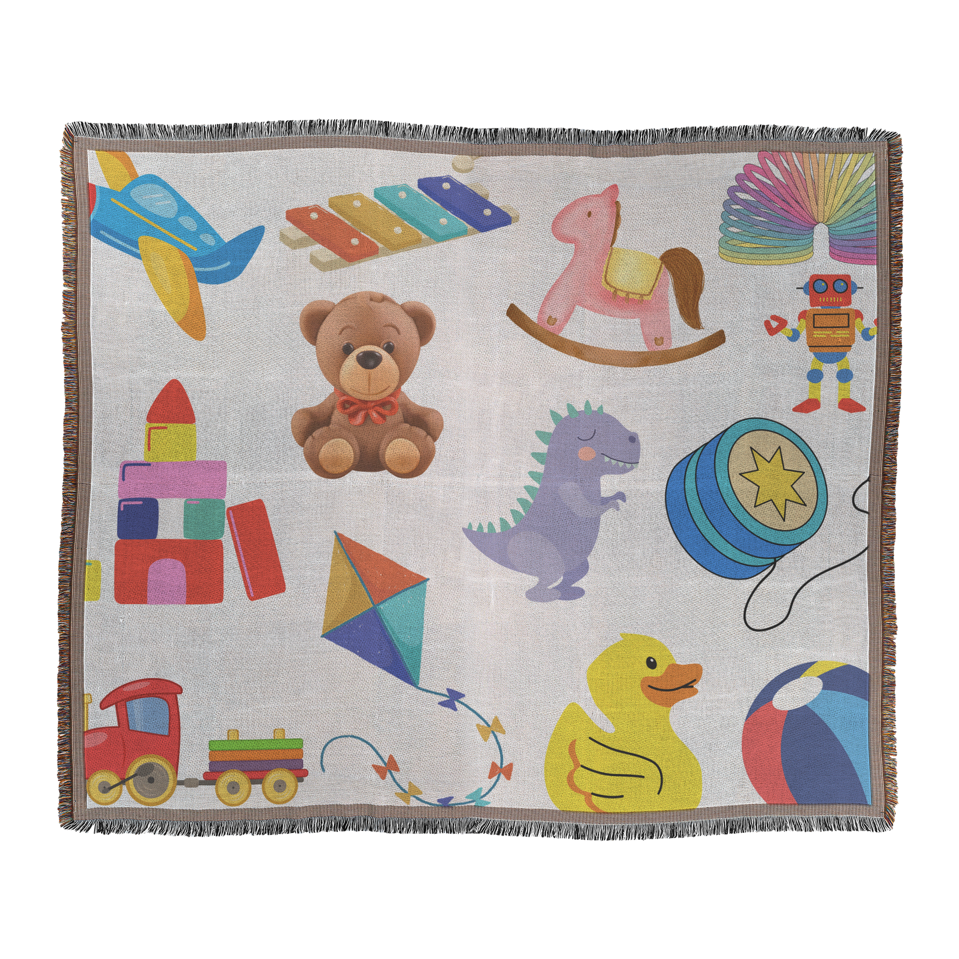 Kids woven blanket, flat lay front view