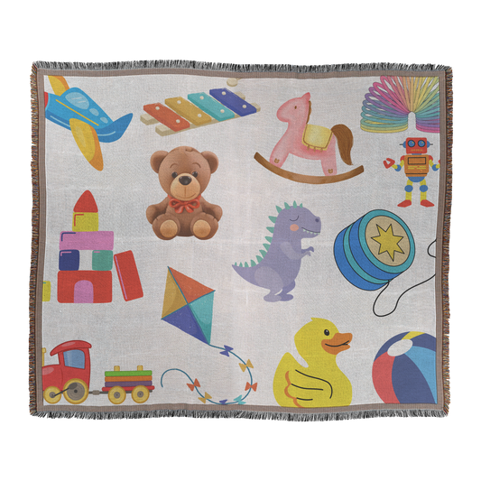 Kids woven blanket, flat lay front view