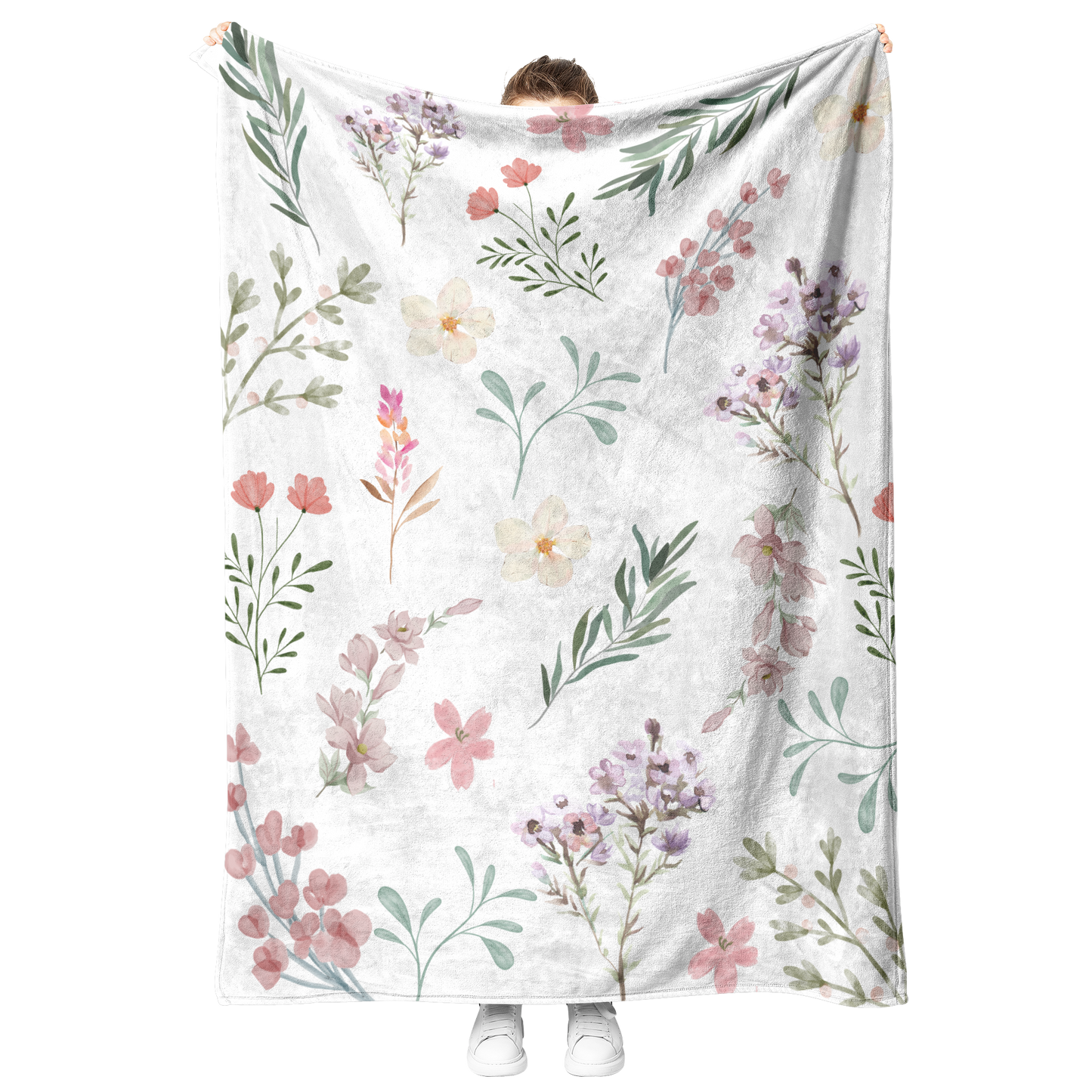 Whimsical_Flowers_Fleece_Blanket_V_Blanket_Model_Mockup.png