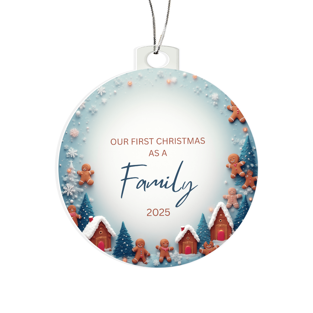 First Christmas as a family - gingerbread Ornament