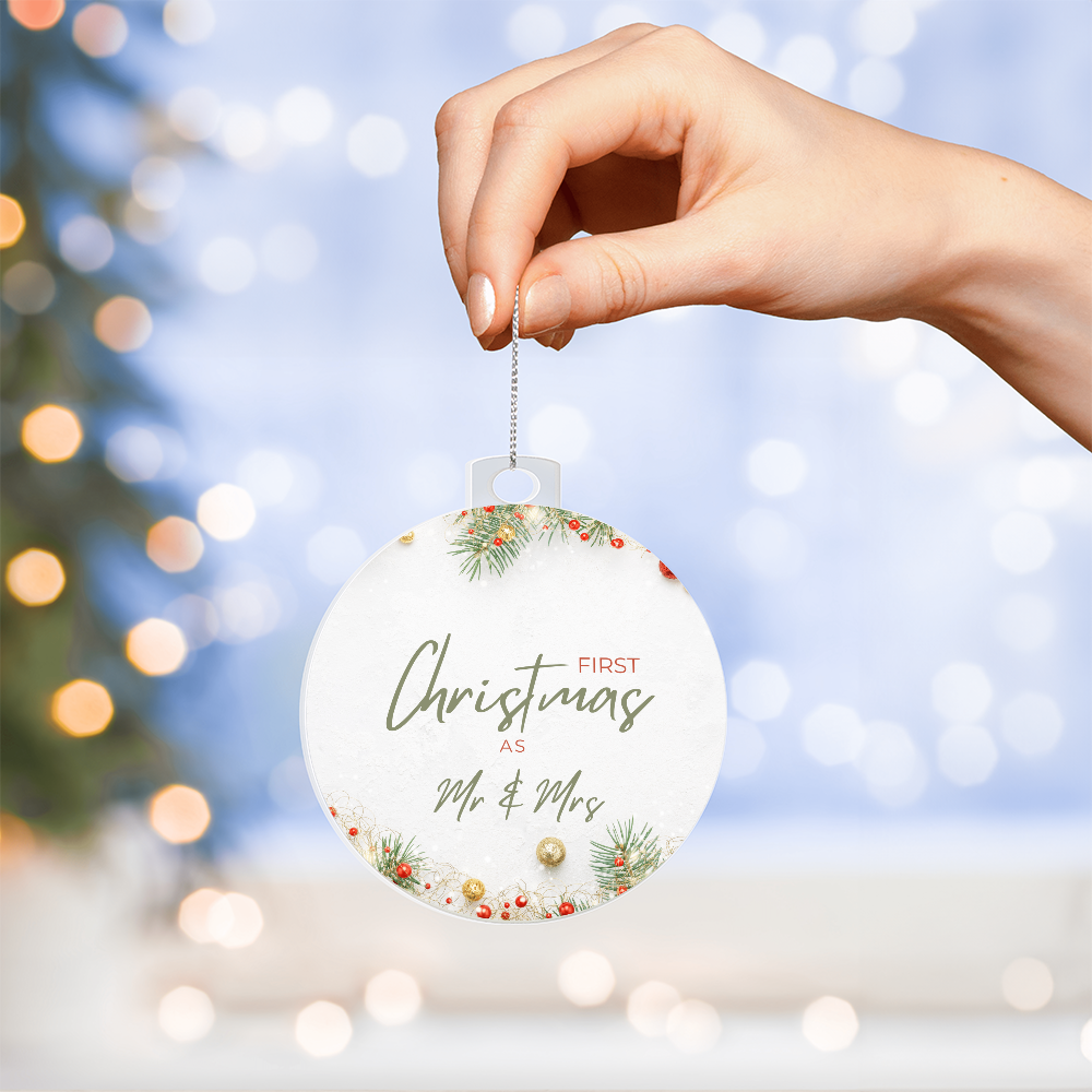 First Christmas Married- Festive Ornament