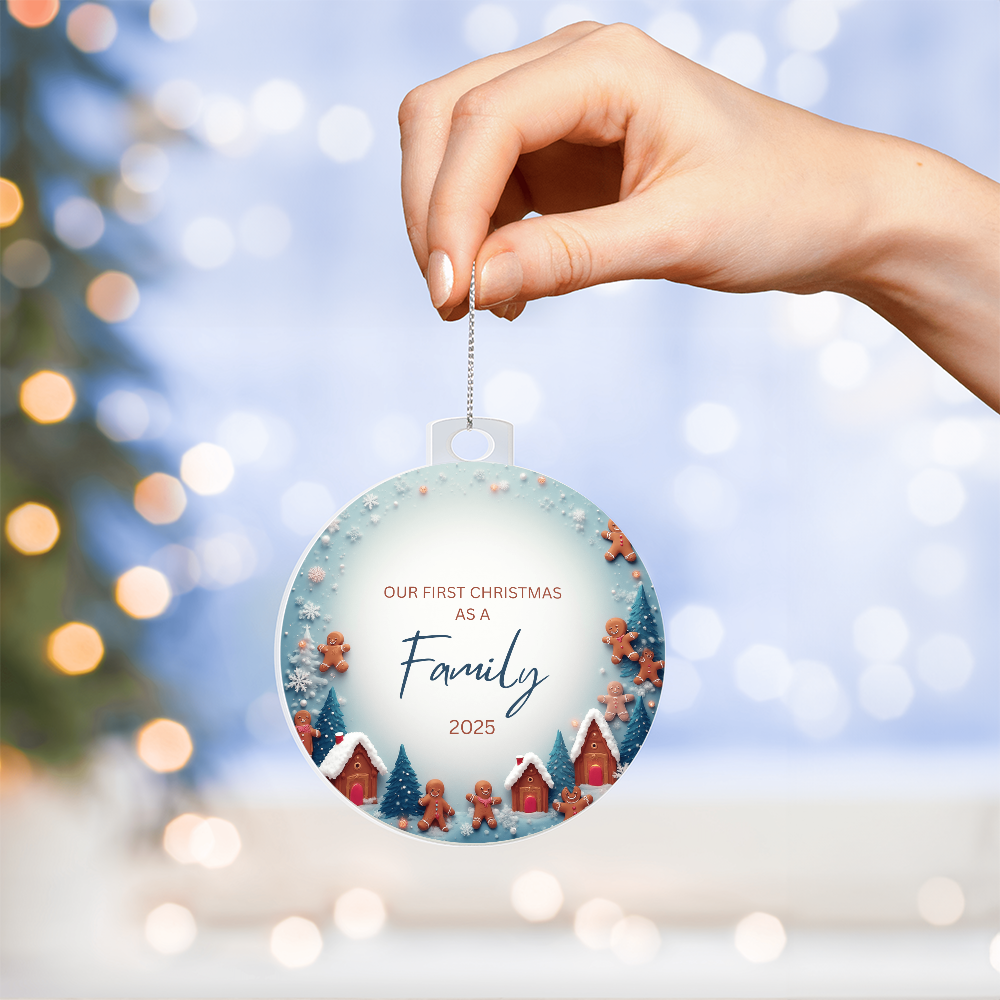 First Christmas as a family - gingerbread Ornament