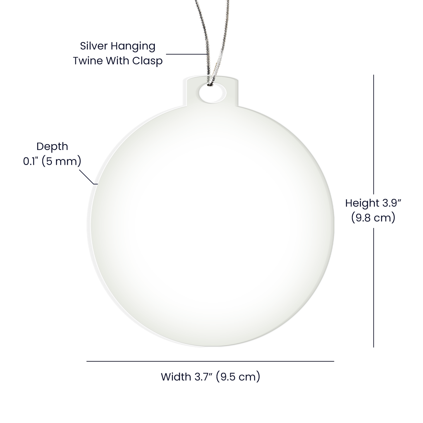 Christmas ornament size guide image