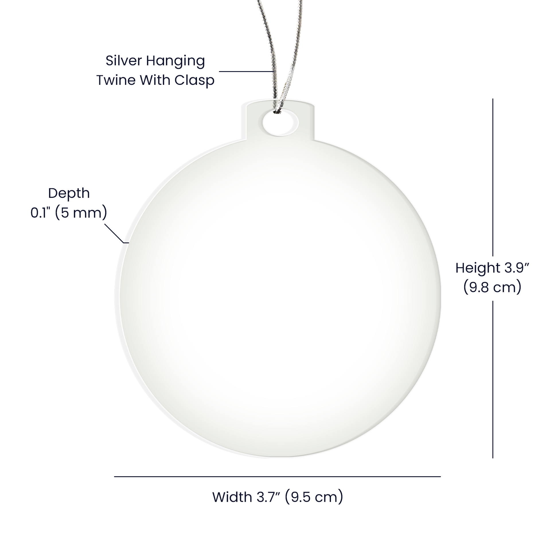 Christmas Ornament size guide image