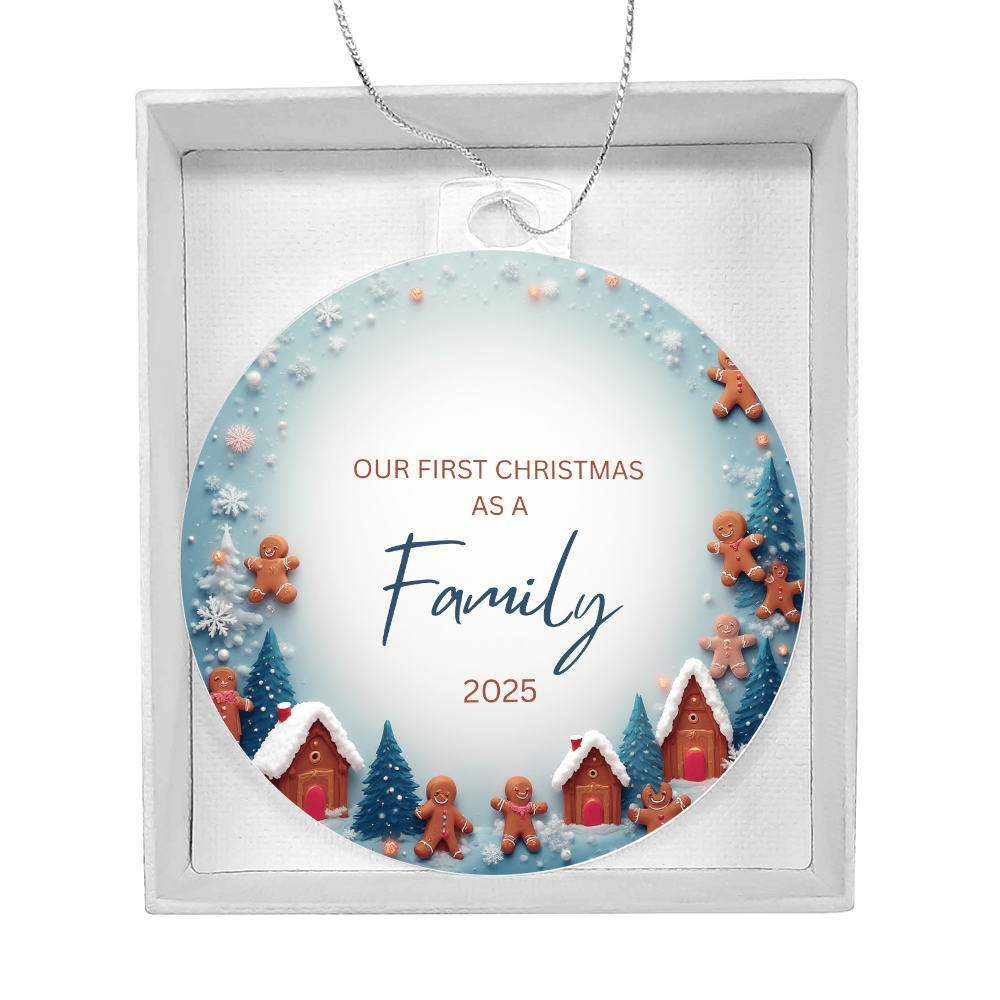 First Christmas as a family - gingerbread Ornament