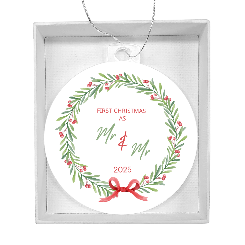 First Christmas Married (Mr & Mr)- Wreath Ornament