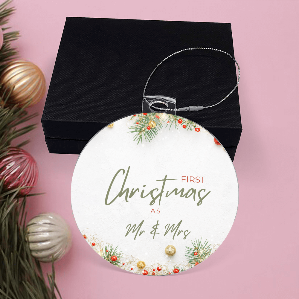 First Christmas Married- Festive Ornament