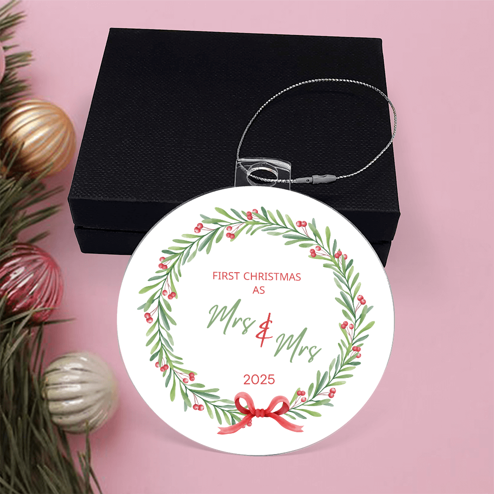First Christmas Married (Mrs & Mrs)- Wreath Ornament